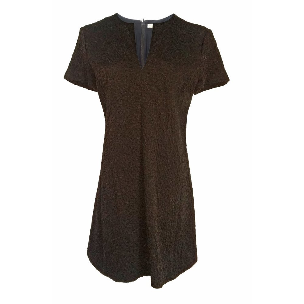 BALENCIAGA Short Cotton Jacquard Black Dress sz 42